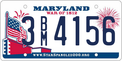MD license plate 3BM4156
