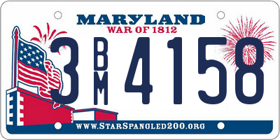 MD license plate 3BM4158