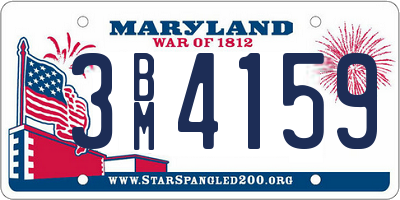 MD license plate 3BM4159