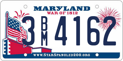 MD license plate 3BM4162