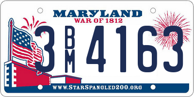 MD license plate 3BM4163