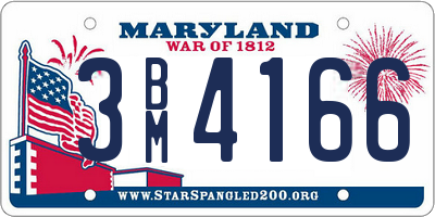 MD license plate 3BM4166