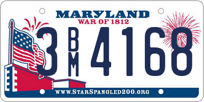 MD license plate 3BM4168