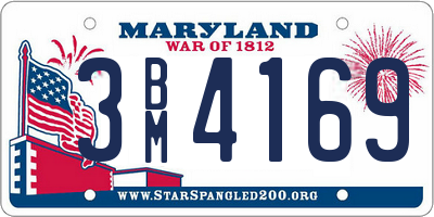 MD license plate 3BM4169