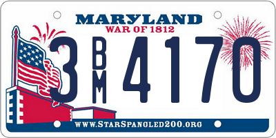 MD license plate 3BM4170