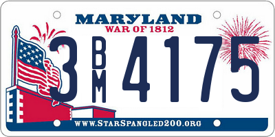 MD license plate 3BM4175