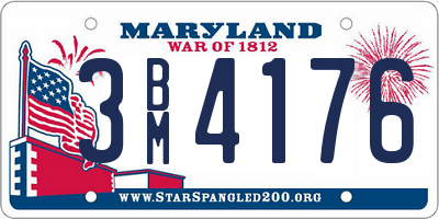 MD license plate 3BM4176