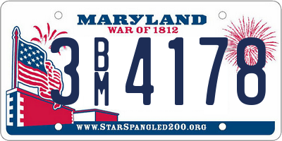 MD license plate 3BM4178