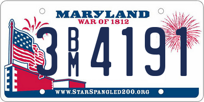 MD license plate 3BM4191