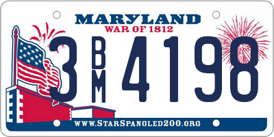 MD license plate 3BM4198