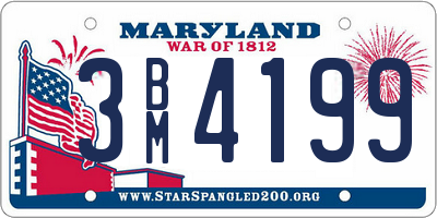 MD license plate 3BM4199