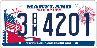 MD license plate 3BM4201