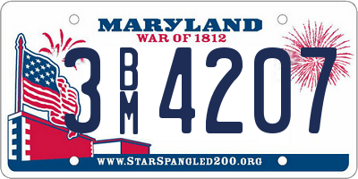 MD license plate 3BM4207