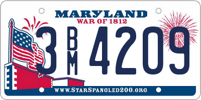 MD license plate 3BM4209