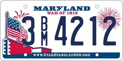 MD license plate 3BM4212