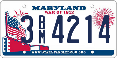 MD license plate 3BM4214