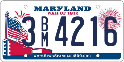 MD license plate 3BM4216