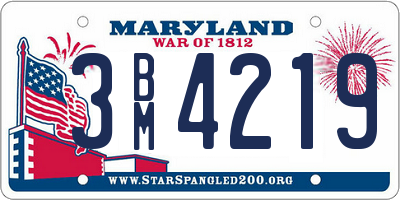 MD license plate 3BM4219