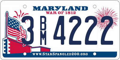 MD license plate 3BM4222