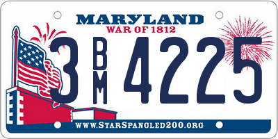 MD license plate 3BM4225