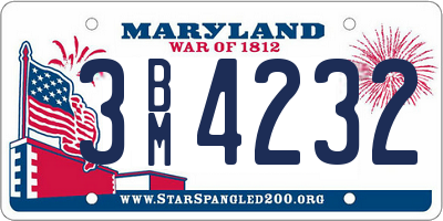 MD license plate 3BM4232