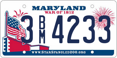 MD license plate 3BM4233