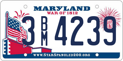 MD license plate 3BM4239