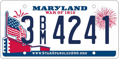 MD license plate 3BM4241