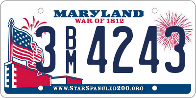 MD license plate 3BM4243