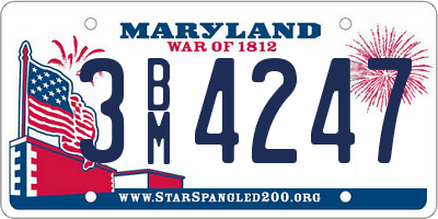 MD license plate 3BM4247