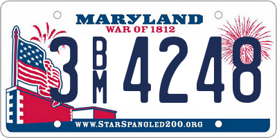 MD license plate 3BM4248