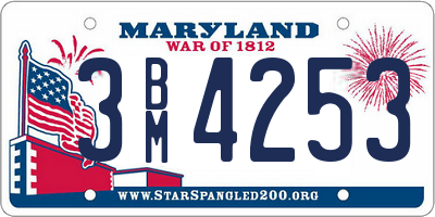 MD license plate 3BM4253