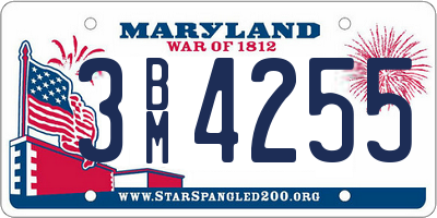 MD license plate 3BM4255