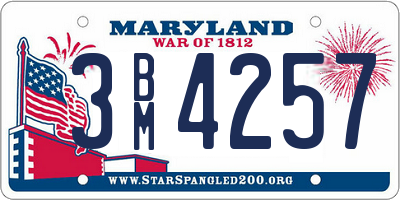 MD license plate 3BM4257