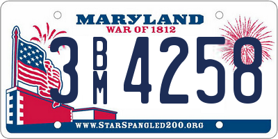 MD license plate 3BM4258