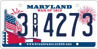 MD license plate 3BM4273