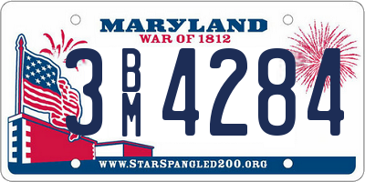 MD license plate 3BM4284