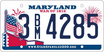 MD license plate 3BM4285
