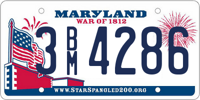 MD license plate 3BM4286