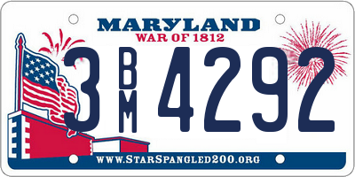 MD license plate 3BM4292