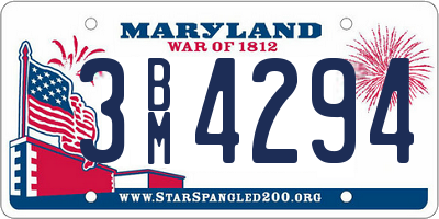 MD license plate 3BM4294