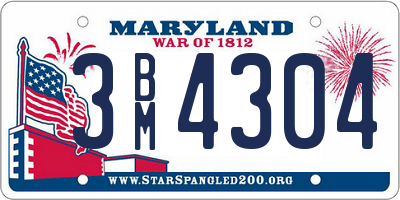 MD license plate 3BM4304