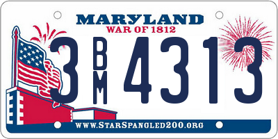 MD license plate 3BM4313