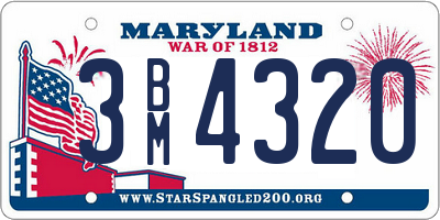 MD license plate 3BM4320