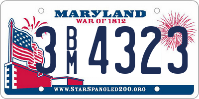 MD license plate 3BM4323