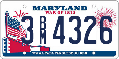 MD license plate 3BM4326