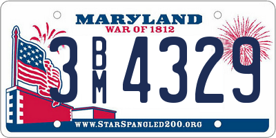 MD license plate 3BM4329