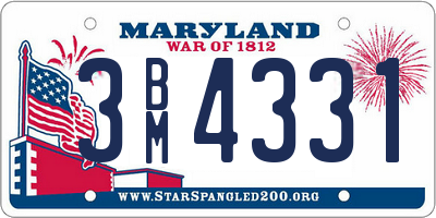 MD license plate 3BM4331