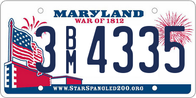 MD license plate 3BM4335