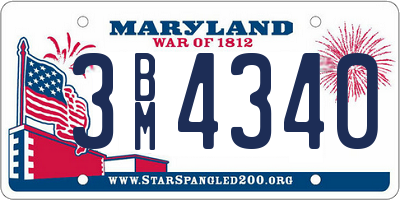 MD license plate 3BM4340